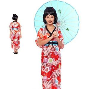 Partilandia Geisha-kostuum voor meisjes, rood, 7-9 jaar