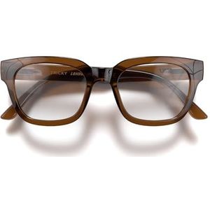 London Mole® Tricky leesbril | Koele vierkante/rechthoekige/trapeziumvormige lezers | Heren dames unisex | Veer scharnieren