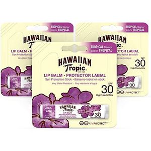 Hawaiian Tropic Lip Balm - Protector Solar Labial SPF 30 Sabor Tropical - Pack 3 Unidades