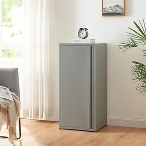 [en.casa] Metalen kast Burlöv archiefkast met 1 deur kantoorkast 2 in hoogte verstelbare planken 88x40x35 cm lockerkast grijs