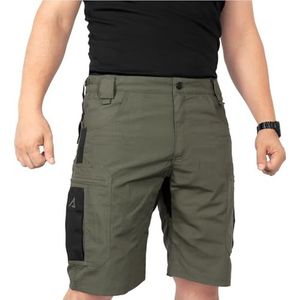 ACE Schakal Cargo broek kort - tactische korte broek met elastische tailleband voor heren - tactische outdoor broek voor heren - Olijf - 54