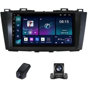 Android 14 Autoradio geldt voor Mazda 5 3 CW 2010-2015 Autoradio 2 Din Carplay Android Auto 9 Inch Touchscreen met GPS-navigatie WiFi FM-radio Camera ADAS DVR 1080P-Video(X2)