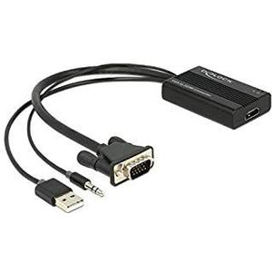 Delock compatible VGA to HDMI Adapter with Audio - Video- / Audio-Adapter - 25 cm