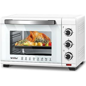 WOLTU Mini-Oven 25 liter, Mini-Pizzaoven met toast Mini-Oven met timer 100-250 ℃ 1400W, Wit BF11ws