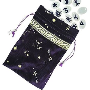 Tarot Opbergtas,Tarotkaart fluwelen opbergtas sterrenbeeld patroon | 13x18cm Novel Tarot Card & Dice Opbergtas, Sieraden Pouch, Bordspel Trekkoord Tarot Tas Voor Tarot Enthousiastelingen Delr