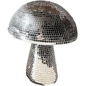 Champignon Disco Ball, Zilveren Disco Ball, Disco Spiegel Glitter Ballvoor Thuis, Bar, Feest, Kamer Tafel Decor (L:18x20cm)