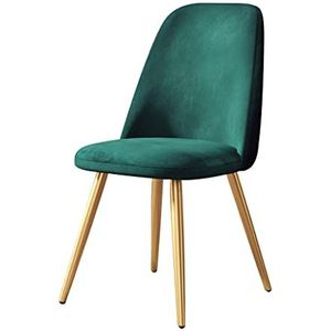 GEIRONV 1 stks eetkamer stoel, moderne flanel met metalen poten keuken stoelen thuis woonkamer lounge teller stoelen Eetstoelen (Color : Green)