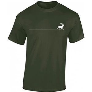 Jäger T-shirt voor heren - Walking Deer, Legergroen - Walking Deer, L