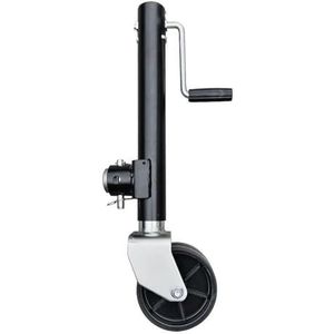 6 inch dubbele massieve wielen Sidewind ronde draaibare aanhangwagenkrik met bevestigingspijp gelast op neuswiel Boot RV onderdelen accessoires Gemakkelijk mee te nemen