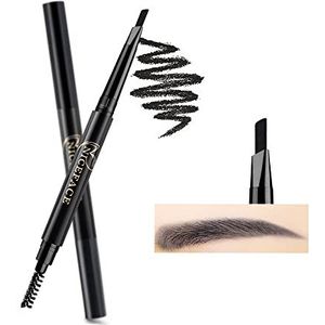 NICEFACE Wenkbrauwverf Wenkbrauwpotlood Zwart Double Ended Precision Waterproof Brow (zwart # 1)