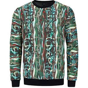 Heren Streetwear 90er Sweater New York Hoody Regular Fit Sweatshirt Ronde Hals Sweat 132, groen, 3XL