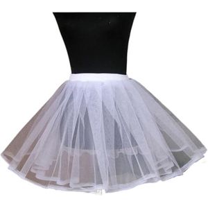 RUJUE Huwelijksceremonie Vrouw Halloween Rok Meisjes Kind Cosplay Party Hard Mesh Korte Jurk Petticoat Ballet Tutu Rockabilly Onderrok Onderrok banket, 1 kleur, White