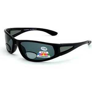 Vision World Eyewear Polariseren vliegenvissen zonnebril met Rx vergroting bifocale glas lezers (zwart/zwarte lens, 2.00 bifocalen)