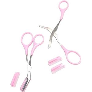 2 Pack Draagbare Rvs Wenkbrauw Trimmer Schaar Kammen Wenkbrauw Schaar Kam Vrouwen Meisje Wenkbrauw Verwijderen Gereedschap