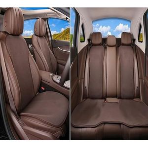 Stoelhoezen Beschermhoezen Vier Seizoenen Auto Seat Cover Set Voor Zoe Voor Kadjar Voor Captur Universele Ademend Protector Mat Pad(Five seat Brown)