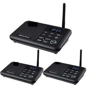 Draadloze intercoms, 22-Kanaals FM Draadloze Intercoms Thuis Huis Zakelijk Kantoren 1Mile Range Kamer naar kamer Bellen en praten Systeem voor thuis, zakelijk of op kantoor(3Unit Black)