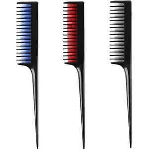 3 Stks Kappers Terug Kammen Triple Plagen Kam Kappers Terug Kammen Staart Kam Kappers Kammen voor Rug Borstelen Kammen Slicking Haar
