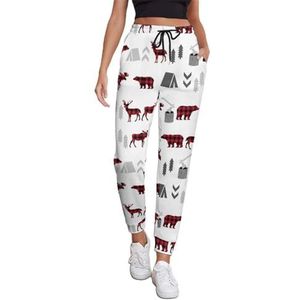 Deer Bear Joggingbroek voor dames, hardloopbroek, joggingbroek, vrijetijdsbroek, elastische taille, lang, met zakken