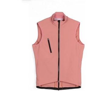 YGLEEULI Fietsjack voor heren, klassiek lichtgewicht winddicht vest voor wielrennen en stretch met tweewegse ritssluiting (roze, XXL)