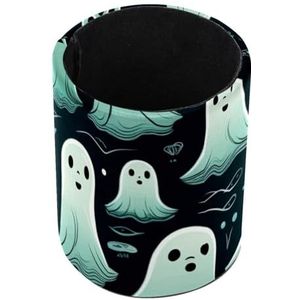 Halloween Specters Patroon Staande Etui, Leuke Ronde Penhouder Pouch Potlood Tas Make-up Borstel Dozen voor Schoolstudenten Kantoor Vrouwen Tieners Meisjes Jongens
