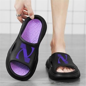 Herenschoenen EVA-huispantoffels Antislipbadslippers met dikke zolen Comfortabele lichtgewicht slippers Heren Zomerstrandschoenen (Kleur : Purple-2, Size : 41-42)