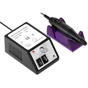 Elektrische nagelboormachine, freesset met schuurfrees, pedicure, manicureboorset, manicure-instrument, salonuitrusting(Black,EU Plug)
