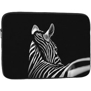 Zwart & Wit Zebra Print Laptop Sleeve Case Waterdichte schokbestendige Computer Cover Tas voor Vrouwen Mannen