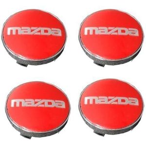 4 stuks auto wielnaafdoppen voor Mazda 65mm auto wielnaafdoppen vervangende naafdoppen wielnaafdoppen stickers C
