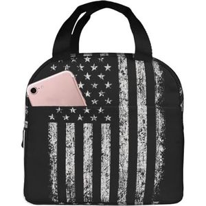 SUHNGE Geïsoleerde lunchtas met Amerikaanse camouflageprint: lichtgewicht houdt voedsel urenlang warm/koud voor werk, reizen