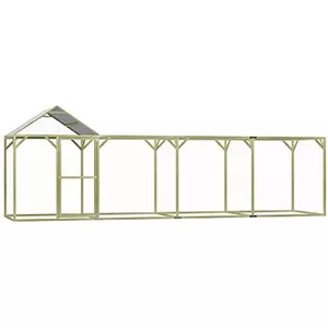 Juskys Vrijloophok 3 x 6 x 2 m - metalen kippenhok beloopbaar met 18 m² loopvlak, deur & grendel - buitenren voor kippen, kleine dieren en planten