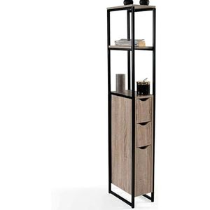 IDMarket - WC-kast met 3 deuren Detroit industrieel design met planken