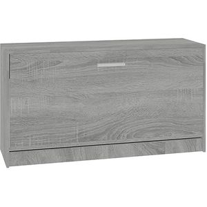 vidaXL Schoenenbank 80x24x45 cm bewerkt hout grijs sonoma eikenkleur, opbergbank, schoenen kast, schoenen rek, schoenenkast, schoenenrek, halbankje