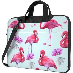 OPSREY Roze Flamingo's gedrukte Laptop Tas Ultradunne Laptop Sleeve Draagbare Computer Beschermende Tas