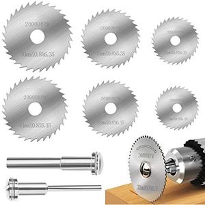 Snijschijven voor Rotary Tool, HSS-schijfboorbladen, Mini cirkelzaagbladen voor hout kunststof metaal snijden (8 stuks)