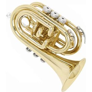 studen pocket trompet Bes Palm Trompet Gouden Mini Pocket Trompet Beginner Professioneel Spelend Koperinstrument Van Testkwaliteit pocket trompet