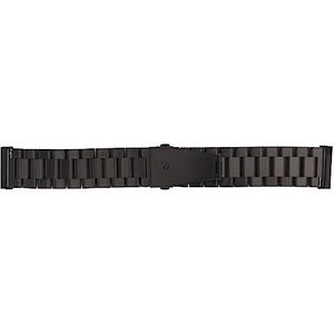 Horlogeband Dubbele Gesp Horlogeband Vervangend Roestvrij Staal Precisiepolijsten Stevige Verstelbare Band voor Zakelijk Gebruik (Zwart)