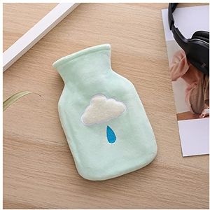 Mini warm water bottlehot, warmwaterkruik draagbare schattige cartoon warme handtas fluwelen warm water zak (maat: blauw) (maat: groen)