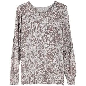 Dierouya Casual blouse met bloemenprint, lange mouwen, dames M, groen, Grijs, XL-XXL
