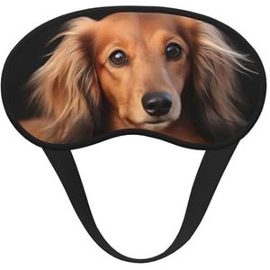 Slaapmasker voor zijslaper, zijden slaapoogmaskers met elastische band, superzachte oogslaapschaduwhoes, langharige teckel, verduistering, nachtblinddoek voor vrouwen en mannen, reizen