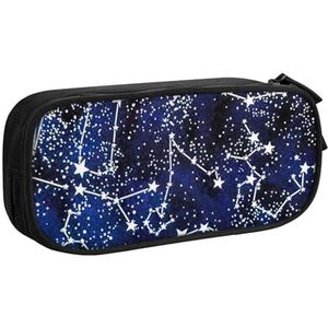 Yyoretp Grote Capaciteit Glow in The Dark Print Potlood Case, Dubbellaags Rits Make-up Pouch Potlood Box Organizer., Zwart, Eén maat, Beauty Case