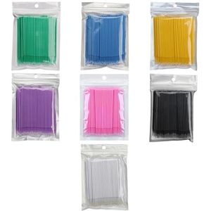 -Micropore-Pack van 100-Applicator Make-up voor het reinigen van wimperverlengingen (zwart)