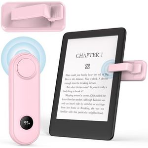 MoKo Remote Control Page Turner for Kindle Paperwhite Oasis Kobo eReaders, Clicker Page Turner for iPad/Kindle/Tablets/Phones Reading Novels Taking Photos, RF Kindle Remote with Power Display, Pink
