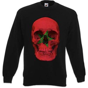 Urban Backwoods Classic Morocco Skull Flag Heren Sweatshirt Pullover Sweater Zwart Maat L