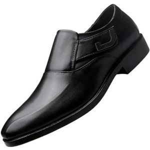 Herenoxfords, Nette Schoenen Voor Heren, Grote Maten Zakelijke Formele Casual Instappers Met Puntige Neus, Klassieke Geklede Schoenen (Color : Black, Size : 48 EU)