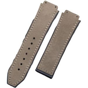 EDVENA 25 * 19 Mm Crazy Horse Lederen Rubberen Siliconen Horlogeband Horlogeband Compatibel Met Hublot-riem(Army green,WITH ROSE BUCKLE_25X19MM)