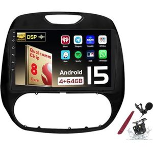 Android 15 Autoradio Sat Navi voor R-enault Kaptur (2016-2019) 9 Inch Touchscreen Multimedia Speler met Draadloze Carplay GPS Navigatie FM RDS Bluetooth 5G-WiFi SWC DSP,M100s