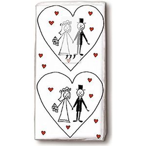 Paper+Design zakdoeken HUWELIJK, 5 verpakkingen van 10 stuks