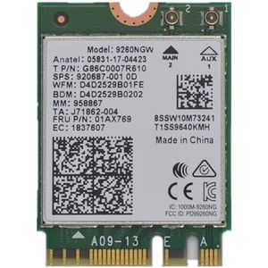 9260NGW WiFi Card | Dual Band Wireless | 9260AC AC 9260 NGFF WiFi Card M.2 | 2.4 & 5GHz(160Mhz) | Bluetooth 5.0 Wireless Card | Up to 1.73Gbps