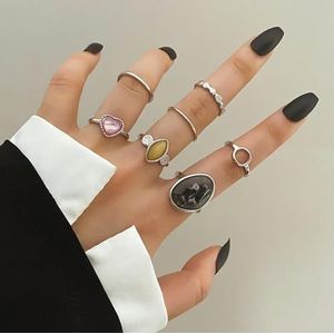 Crystal ringen Set voor vrouwen gouden kleur hart vlinder liefde Snake Vintage vinger Ring Fashion sieraden Gift-IPA248-14509