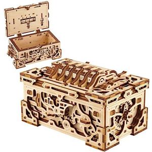 Wood Trick Enigma Chest Lock Puzzel Box Houten 3D-puzzels voor volwassenen en kinderen om te bouwen - Engineering DIY Project Mechanische Model Kits voor Volwassenen Houten Modellen